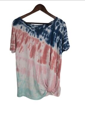 colorful Maurices tie-dye short sleeve top